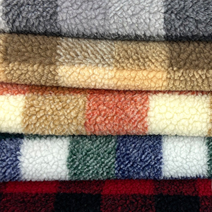 Custom Design Plaid Pattern Yarn Dyed Jacquard Check Polar <strong>Velveteen</strong> Lamb Wool Faux Fur Sherpa Fleece Fabric for Winter <strong>Coats</strong> - Product Image 6