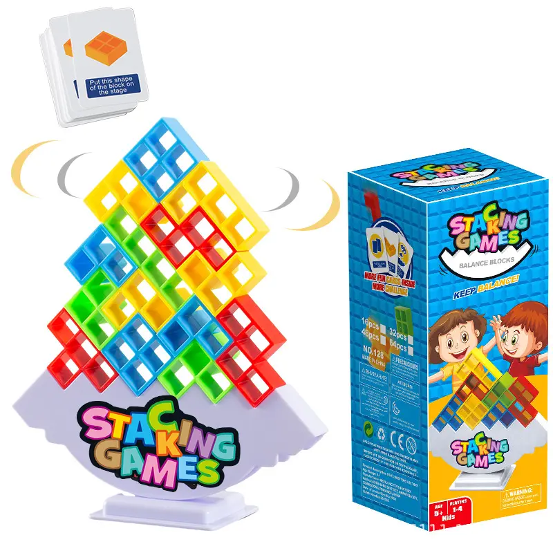 Children Blocks Balance Tower Board Game Smart Balance Stacking Kids Toys Swing Stack High Child Balance Toy