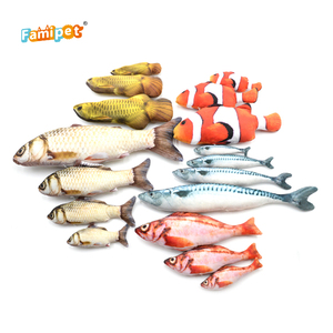 Juego de Juguetes para Gatos de Peluche Suave con Diseño de Pez, con Catnip, Venta al Por Mayor del Fabricante Famipet - Product Image 1