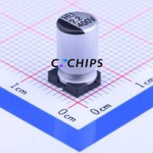 Condensateur électrolytique en aluminium SMD HU2G2R2M-CRE10, SMD, D6.3xL10.5mm 2.2uF 20% 400V 6.3mm - Product Image 1