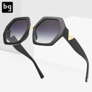 Custom Promotional New Products Sunglass Round Retro Sun Shades Personality Oversized Designer Sunglasses