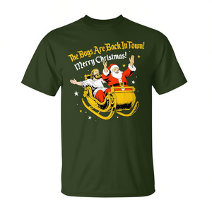 Camiseta navideña de Jesús y Santa The Boys Are Back In Town - Product Image 2