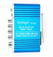 HY-803 MAVİ Dijital Tasarımlı Mini Araç Güç Amplifikatörü MP3 Çalarlı EV AMPLİFİKATÖRÜ