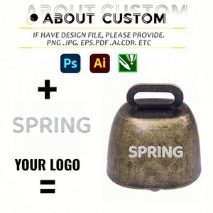 Campana de cobre pequeña con logotipo personalizado para ganado vacuno, equino, ovino, campana de bronce ruidosa para granja de ganado y cabras, campanas de hierro, decoración navideña - Product Image 2