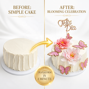 Kit de 8 Adornos para Pastel de Feliz Día del Padre en Español, Decoración de Flores de Peonía de Seda y Mariposas para el Día de <span class=keywords><strong>la</strong></span> Madre, Aniversario o Fiesta - Product Image 2