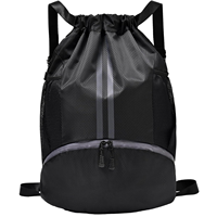 Nouveau Sac à Dos de Natation Pliable Tendance en Ripstop avec Doublure en Polyester et Fermeture à Cordon en Maille pour la Plage et la Salle de Sport