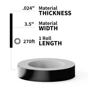 Negro 3,5 ''X .024'' X 270ft Perfil de bobina de letra de canal de aluminio Servicio de corte profesional incluido - Product Image 3
