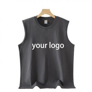 Camiseta sin Mangas de Algodón Puro de 240g, Holgada, Transpirable, Minimalista, Informal, Deportiva, para Gimnasio, para Hombre, para Verano - Product Image 3