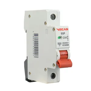 VECAS MCB断路器红色手柄微型断路器SGP系列1P 40 50A 63A 2年迷你230/400V IEC60898 CN;ZHE