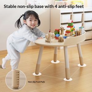 Table d'apprentissage en plastique pour enfants avec chaise pour la maison et la maternelle, éducation préscolaire - Product Image 4