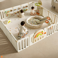 Parc de jeu complet pour enfants avec toboggan et balançoire, grande clôture de jeu multifonctionnelle en plastique pour bébés et enfants