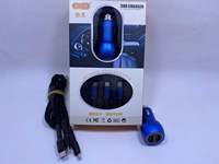 Chargeur de voiture double USB3.1A Câble trois-en-un pour téléphone portable et données avec allume-cigare 12-24V Chargeur de téléphone pratique
