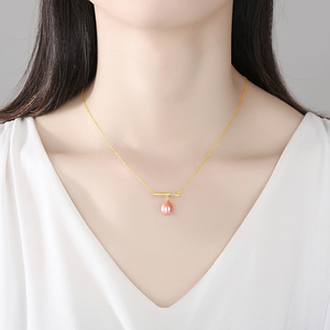 PAG & <span class=keywords><strong>MAG</strong></span> Custom Pearlสร้อยคอCreationary BalanceหัวใจCubic Zirconiaสร้อยคอ18K Gold Platedสำหรับของขวัญผู้หญิง - Product Image 3