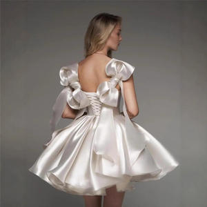 Vestido <span class=keywords><strong>de</strong></span> Noche Elegante Corto Estilo <span class=keywords><strong>Petite</strong></span>, Corte en A, Diseño con Tirantes, Cachemira Ligera, para <span class=keywords><strong>Fiesta</strong></span> <span class=keywords><strong>de</strong></span> Cumpleaños - Product Image 2