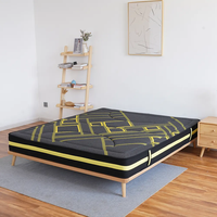 Matelas de refroidissement en latex noir de 12 pouces matelas de luxe Queen King mousse à mémoire de forme en peluche confortable matelas à ressorts Euro avec oreiller