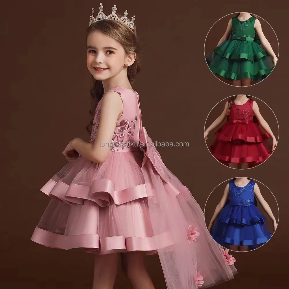 2024 yeni çocuk noel elbise düşük fiyat gümrükleme kız prenses elbise moda çocuk abiye