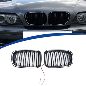 Parrilla Delantera de Repuesto para BMW E46 Serie 3, Doble Línea LED, Negro Brillante - Product Image 1