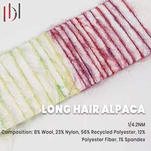 Fil d'alpaga à poils longs 1/4.2NM, 8% <span class=keywords><strong>laine</strong></span> mélangée à du polyester recyclé, moelleux et brossé, fantaisie - Product Image 2