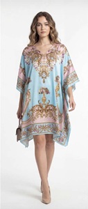 Robe longue kaftan africaine en viscose pour femme, tunique oversize, poncho chauve-souris, kimono, finition soyeuse, style bohème, pour les vacances et la détente - Product Image 4