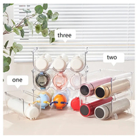 Support de stockage de vin rouge en plastique transparent empilable, support de bouteilles de vin autoportant, organisateur pour bouteille d'eau de réfrigérateur