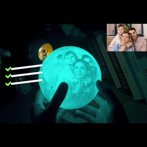 16 colores 3D impresión Luna luz de noche Control táctil remoto personalizado LED Luna luz 10-20CM <span class=keywords><strong>foto</strong></span>/texto lámpara de Luna <span class=keywords><strong>personalizada</strong></span> - Product Image 2