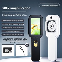 Factory Supply 500X Handheld Digital Magnifier HD Screen Rechargeable with LED and UV Light for Education Science Hobbyists