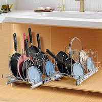 Étagère à casseroles amovible à un seul niveau en acier inoxydable, multifonctionnelle pour ustensiles de cuisine et rangement domestique