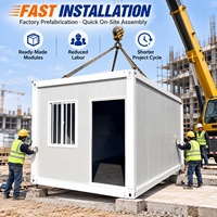 Maisonnette préfabriquée économique à installation rapide de 20 pieds, conteneur plat, mini-maison, prix pour bureau et salle de bain