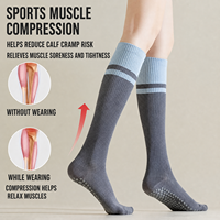 Chaussettes de sport respirantes et confortables à compression antidérapante pour femmes, conçues sur mesure, pour le yoga, la gym, la course à pied, le pilates et la remise en forme