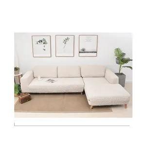 European style cotton l shaped sofa cover 6 seater quilted sofa cover slipcovers white sofa set furniture