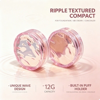 Étui compact pour coussin effet vague d'eau rond 12g pour fond de teint/crème BB/couvrant – Emballage cosmétique