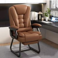 Chaise de bureau exécutive pivotante à hauteur réglable, accoudoirs fixes en PU, repose-pieds massant doux, design ergonomique moderne, base métallique – Nouveauté