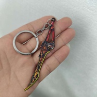 Mini Porte-clés en métal Vlads Battle Scythe Shattered Flame Blade, figurine de collection, pendentif inspiré du jeu, marchandise de jeu
