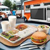 Vaisselle jetable à 5 grilles, assiette écologique, biodégradable, compostable et jetable