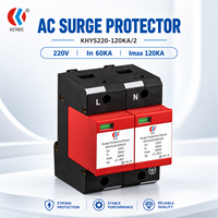 Parafoudre AC SPD T2 230V 220V 240V 2P 100kA 120kA PBT 2.8kV pour rail DIN 35mm, protection contre la foudre pour systèmes électriques industriels CE