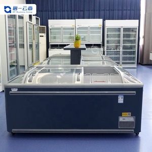 Congélateur commercial combiné en îlot, réfrigérateur à crème glacée, vitrine en îlot avec porte vitrée pour supermarché - Product Image 4