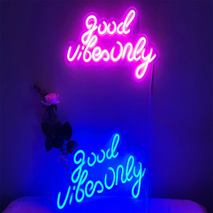 <span class=keywords><strong>Good</strong></span> <span class=keywords><strong>Vibes</strong></span> <span class=keywords><strong>Only</strong></span> Neon Signs Décoration murale légère décorative en silicone pour chambre à coucher - Product Image 5