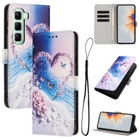 Étui portefeuille en cuir PU motif papillon floral pour Infinix Hot 70 60i 60 Pro Plus 4G Smart 20 NOTE Edge 5G 10 Plus avec support et rabat
