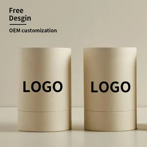Custom Logo Cardboard Craft Candle Paper Cylinder Canister Tube Packaging With Logo
