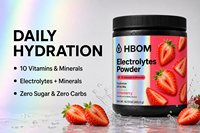 Poudre d'électrolytes personnalisée à marque privée, saveur fraise, mélange pour boisson hydratante, 10 vitamines et minéraux, OEM ODM, vente en gros