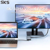Adaptador Hub USB C 11/10/8/7/6/5/4/3 en 1 con HDMI 4K 30Hz, Carga PD, RJ45, Lector de Tarjetas VGA, Audio para Laptop