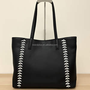 2025 sac fourre-tout dames sac à main sac en cuir élégant noir frappant blanc couture sacs contraste audacieux et une touche de flair décoratif - Product Image 1