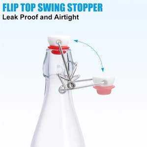 Bouteilles en verre en gros 250ml 500ml 750ml 1000ml 1L – Bouteilles en verre transparentes vides pour Kombucha avec bouchon à bascule - Product Image 5