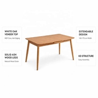 Table à manger rectangulaire extensible en chêne massif, moderne, luxueuse et écologique, pour la maison, l'hôtel, l'appartement