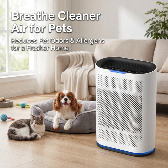 Katald 2026 New Quiet Pet Air Purifier with HEPA Carbon Filter Remove Pet Hair Allergens Dust Smoke for Large Room