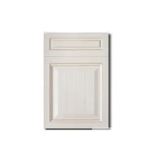 热卖便宜的白色黑色内部底漆模制MDF厨房橱柜PVC箔面门定制颜色和尺寸