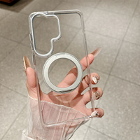 Casing HP Metal Holder 360 Grosir untuk Samsung A17 A57 A16 S23 S24 S25 S26 Ultra, Pengisian Daya Magnetik Nirkabel, Cover Transparan