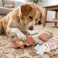 Jouet en peluche doux et froissé pour animaux de compagnie, design animal mignon sur le thème du printemps, nouveau modèle personnalisé du fabricant Famipet, jouet couineur pour chien
