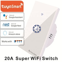Interrupteur tactile intelligent pour chauffe-eau, w, prise ue, UK, 20A, Wifi, contrôle de chaudière, climatiseur, Compatible avec Alexa Google Home, vente en gros