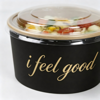 Bols en papier biodégradables jetables de qualité alimentaire, étanches, avec logo personnalisé, vente en gros, 500 ml, 750 ml, 1000 ml, pour nouilles, salades et plus